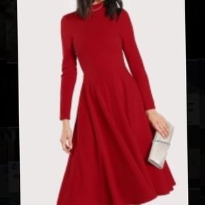Mock neck long sleeve midi dress